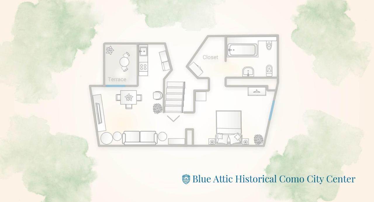 Blue Attic - Historical Como City Center By Rent All קומו מראה חיצוני תמונה